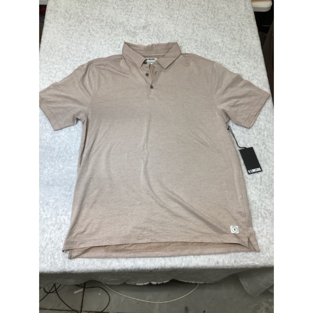 Linksoul Mens LS1383 Pima Cotton Blend Polo Shirt Light Burnt Sienna XL NWT